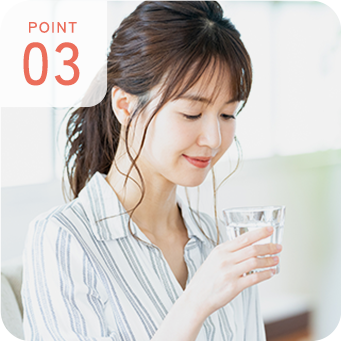 POINT 03 院内の専用半個室で下剤の服用が可能